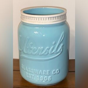 NWT Utensil Glass Crock Holder